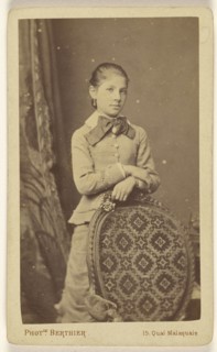 well-dressed woman, standing; Paul-Marcellin Berthier, French, 1822 - 1912, 1865 - 1870; Albumen silver print