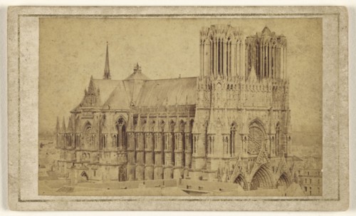 Cathedral at Reims; Borderia, French, active 1880s, 1865 - 1870; Albumen silver print
