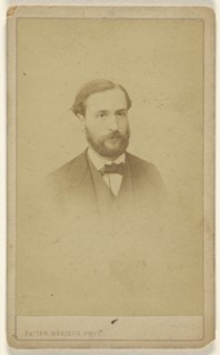 bearded man, printed in vignette-style; Xavier Merieux, French, active Paris, France 1860s, about 1865; Albumen silver print