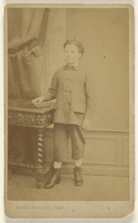 boy, standing; Xavier Merieux, French, active Paris, France 1860s, about 1865; Albumen silver print