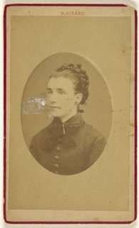 woman, printed in quasi-oval style; R. Girard, French, active Paris, France 1859 - 1860s, about 1865; Albumen silver print