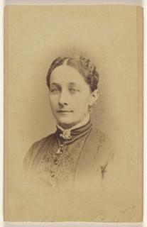 woman, printed in vignette-style; Gustav Dahms, American, active 1860s, 1870 - 1875; Albumen silver print