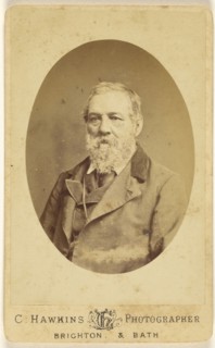 bearded man, printed in oval style; C. Hawkins, British, active Brighton, England 1860s - 1870s, 1865 - 1870; Albumen silver