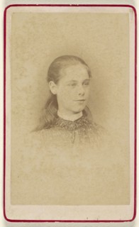 little girl, printed in vignette-style; C.J. Hopkins, British, active Epsom, England 1870s, 1865 - 1870; Albumen silver print