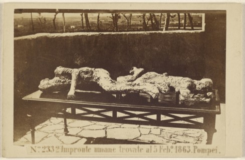 Impronte mnane trovate al 5 Feb 1863. Pompei; Sommer & Behles, Italian, 1867 - 1874, February 3, 1863; Albumen silver print