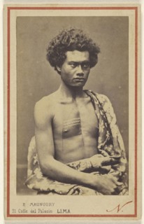 Native man, South Sea Islands; Eugenio Maunoury, French, active Paris, France and Lima, Peru 1860s - 1870s, about 1863; Albumen