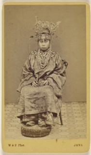 Javanese woman wearing an ornate headdress, seated; Woodbury & Page, British, active 1857 - 1908, 1870s; Albumen silver print