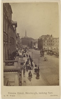 Princes Street, Edinburgh, looking East; George Washington Wilson, Scottish, 1823 - 1893, September 1865; Albumen silver print
