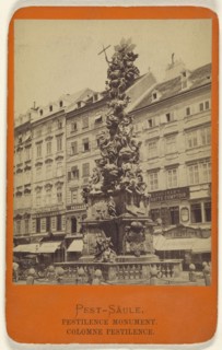 Pest-Saule.,Pestilence Monument.,Colonne Pestilence; Oscar Kramer, Austrian, 1835 - 1892, about 1865; Albumen silver print