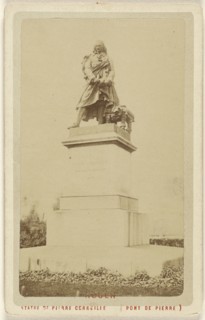 Rouen. Statue de Pierre Corneilie, Pont de Pierre, Le Comte, French, active Rouen, France 1860s, 1865 - 1870; Albumen silver