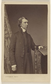 man standing, holding a book over a chair back; Robert Jefferson Bingham, British, 1824 - 1870, 1865 - 1870; Albumen silver