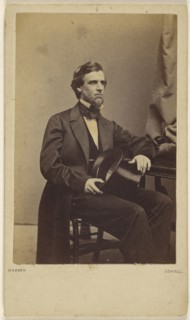 Man seated, holding a top hat; George Kendall Warren, American, 1834 - 1884, 1862 - 1870; Albumen silver print