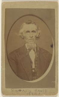 Richard Haste 1870?; T. Rich, American, active Waupaca, Wisconsin 1860s - 1870s, about 1870; Albumen silver print