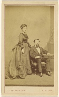 couple: woman standing, man with Vandyke beard seated; Charles DeForest Fredricks, American, 1823 - 1894, 1870 - 1880; Albumen
