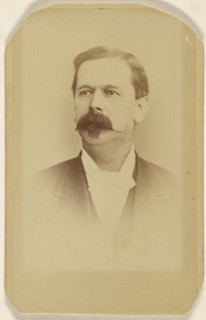 man with bushy moustache, printed in vignette-style; A. & G. Taylor, British, active Leeds, England 1890s, 1865 - 1875; Albumen