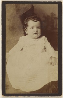 baby, seated; Gustav A. Flach, American, active 1860s, about 1880; Albumen silver print