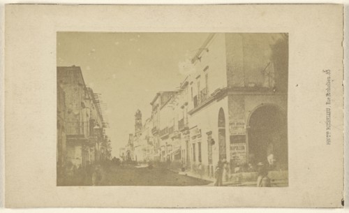 View of street in an  town, possibly in Spain; Georges Numa, French, active 1880s, 1865 - 1875; Albumen silver print