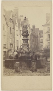 Fontaine du marche, Tours; French; 1865 - 1875; Albumen silver print