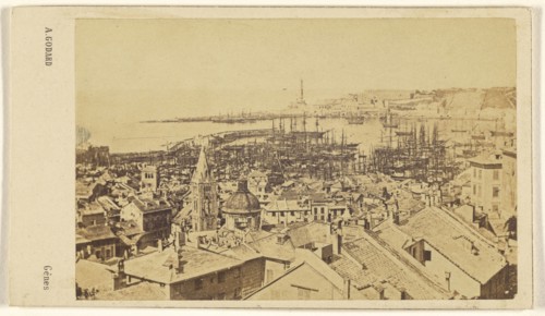 Gênes. Il Porto. General View. Genoa; Adolphe Godard, French, active Génes, France 1850s - 1860s, 1866 - 1867; Albumen silver