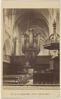 Exeter Cathedral, Choir Looking West; William Spreat, British, active Exeter, England 1860s, November 27, 1865; Albumen silver