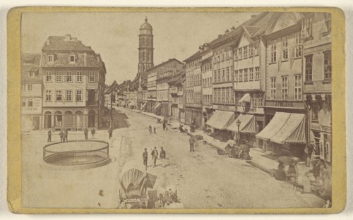 View of a main street at Gottigen, Germany; H. Hoyer, German, active Göttingen, Germany 1850s - 1860s, about 1880; Albumen