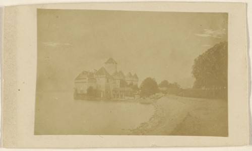 Castle Chillon, Lake Geneva; Attributed to Swiss; 1862 - 1864; Albumen silver print