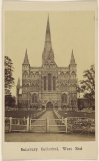 Salisbury Cathedral, West End; British; about 1865; Albumen silver print