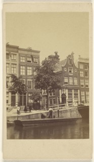 View of Amsterdam from canal; A. Jager, Danish, active Amsterdam, Netherlands 1860s - 1870s, 1865 - 1870; Albumen silver print