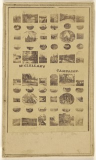 Copy of a photo collage of McClellan's Campaign; Alexander Gardner, American, born Scotland, 1821 - 1882, 1864 - 1865; Albumen