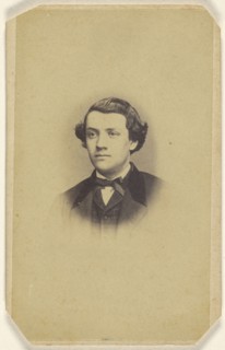 young man, printed in vignette-style; Morris Moses, American, active Trenton, New Jersey 1850s - 1870s, 1870 - 1875; Albumen