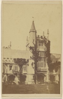 Cloister Tower. Magdalen College; British; 1865 - 1870; Albumen silver print