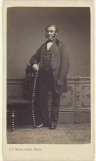 man with long muttonchops, standing; C.T. Newcombe, British, active London and Hastings, England 1860s - 1870s, 1865 - 1870