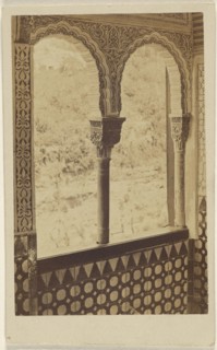 Double archway, looking to outside, the Alhambra; 1865 - 1875; Albumen silver print