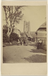 Carisbrooke Church & Village, Emballtio, ?, Church, F. Moor, English, active Ventnor, Isle of Wight, England 1860s, 1865