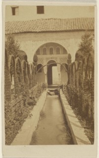 Garden view with path, the Alhambra; 1870 - 1875; Albumen silver print