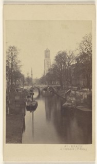 Utrecht. Vieux Canal; Adolphe Braun, French, 1812 - 1877, 1865 - 1870; Albumen silver print