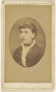 woman, printed in quasi-oval style; R. Girard, French, active Paris, France 1859 - 1860s, 1875 - 1880; Albumen silver print