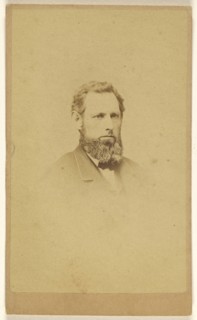 bearded man, printed in vignette-style; C.E. Edwards, American, active 1860s, 1865 - 1875; Albumen silver print