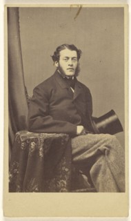 man with muttonchops seated, holding a top hat; Charles DeForest Fredricks, American, 1823 - 1894, 1864 - 1865; Albumen silver