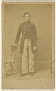 Confederate soldier, standing; Samuel A. Cooley, American, active 1860s, 1862 - 1864; Albumen silver print