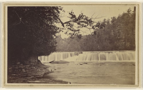 Milldam Fall; John Robert Moore, American, active Tranton Falls, New York 1870s, 1865 - 1870; Albumen silver print