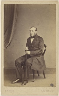 elderly man with beard sans moustache, seated; F.R. Wells, British, active Hastings, England 1860s, 1865 - 1870; Albumen silver