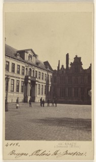 Bruges, Palais de Justice; Adolphe Braun, French, 1812 - 1877, 1865-1870; Albumen silver print