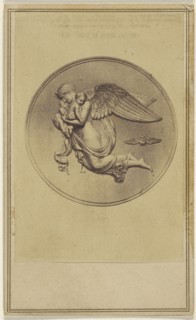 Bas-relief depicting an angel carrying two babies; 1870-1875; Albumen silver print