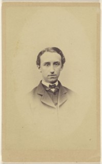 man, printed in vignette-style; 1870-1875; Albumen silver print
