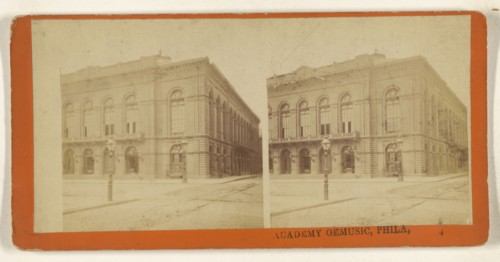 Academy oe sic Music, Phila; Attributed to Bosler & Trust; 1877; Albumen silver print