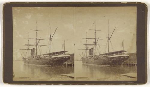 French Steamship Pereire. New York City; American; about 1870; Albumen silver print