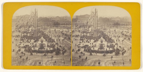 place de la concorde; French; about 1865; Albumen silver print