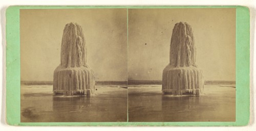 Frozen fountain; J.Q.A. Tresize, American, 1827 - 1881, about 1870; Albumen silver print