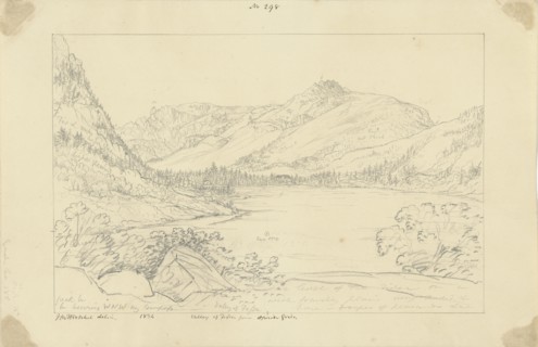 Valley of Fassa from Opposite Gries; Sir John Frederick William Herschel, British, 1792 - 1871, 1834; Graphite drawing made